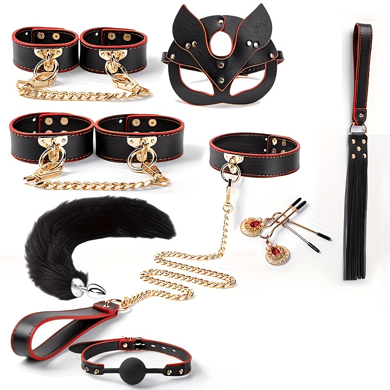 9 Piece Genuine Leather Seductive and Sexy