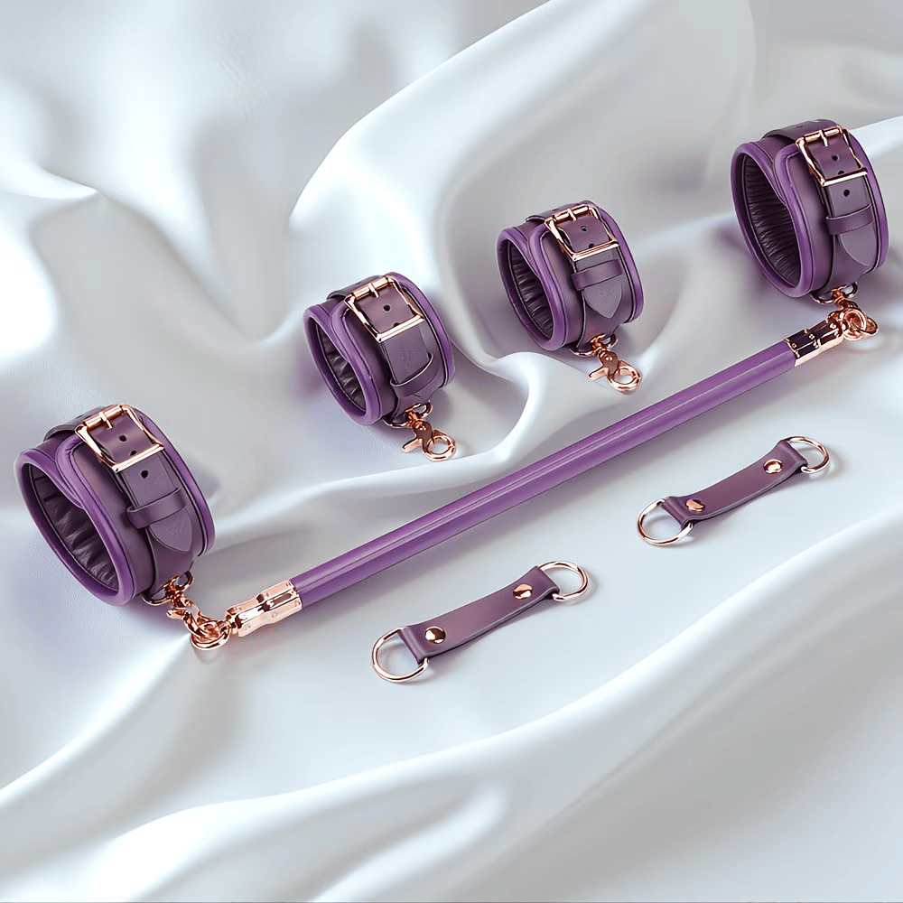 Luxury Purple Leather Bondage Set