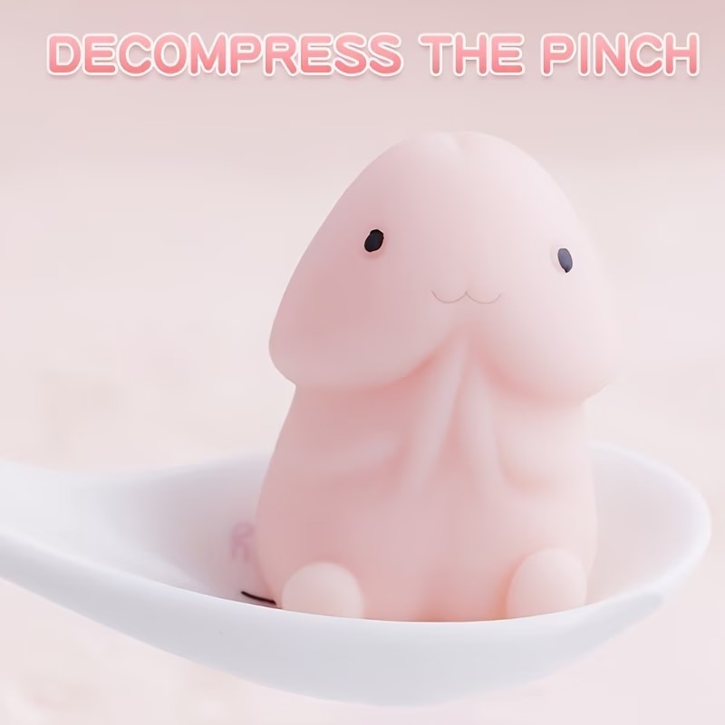 Cute Pink Bunny Penis Stress Relief Squeeze Toy