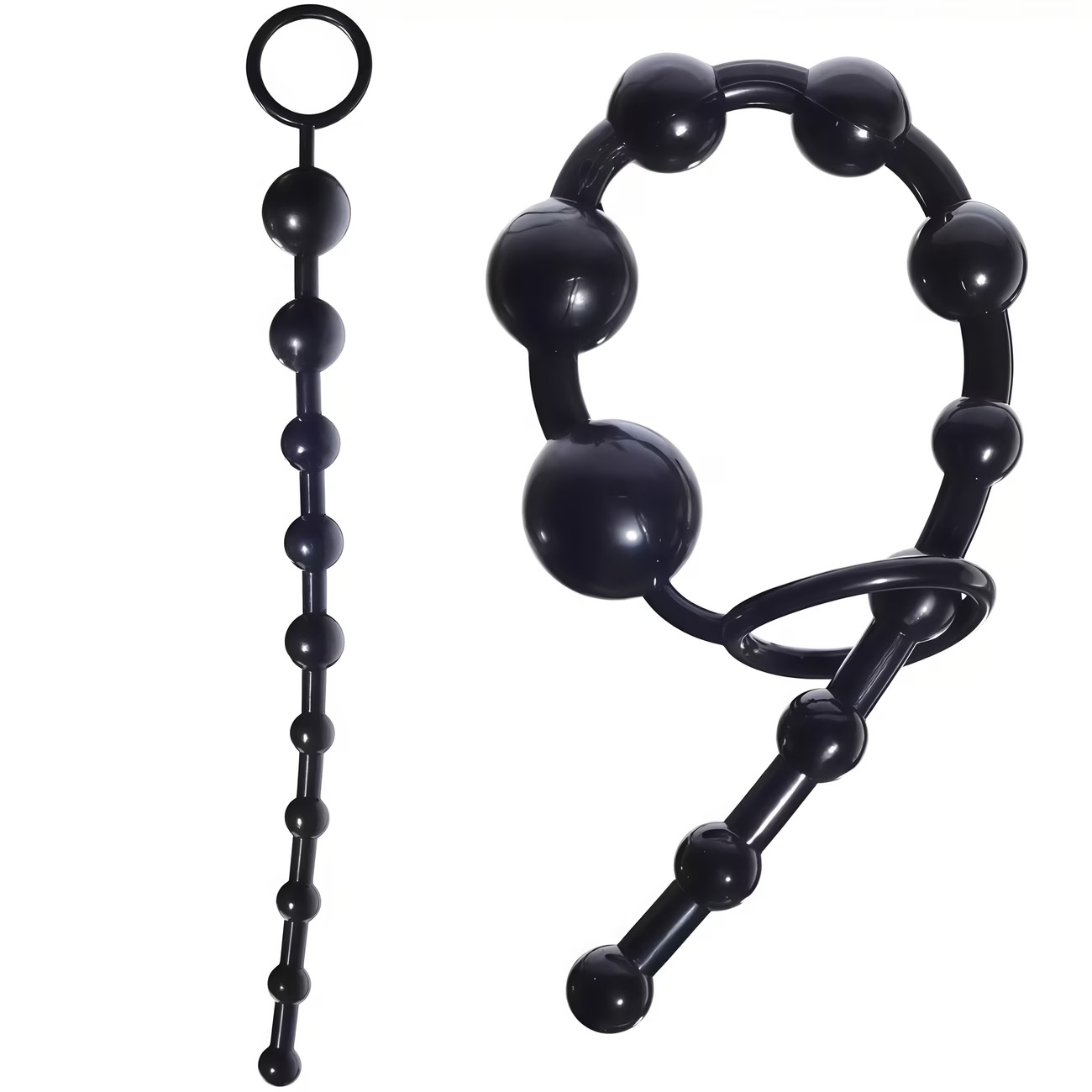 Soft Silicone Anal Beads with Pull Ring – Flexible Pleasure Chain