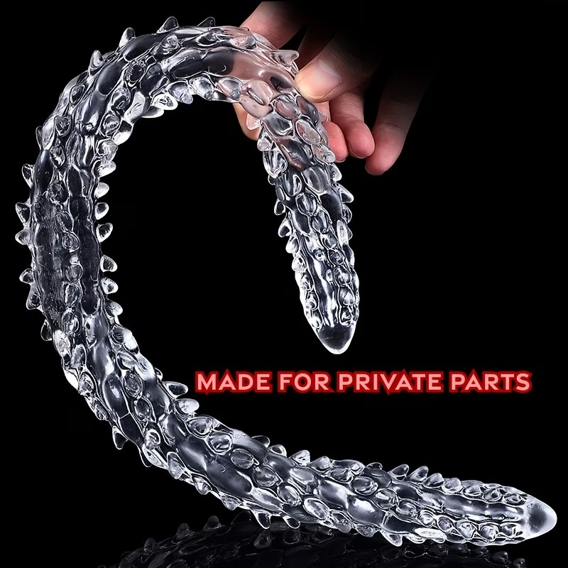 Transparent Double-Ended Textured Dildo – Double Penetration Pleasure
