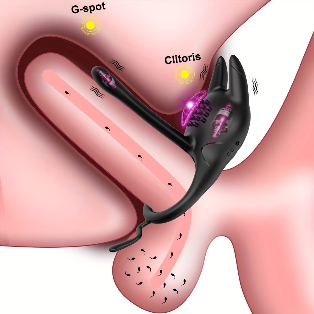 Vibrating Couples Ring with Clitoral Stimulator – 10 Vibration Modes