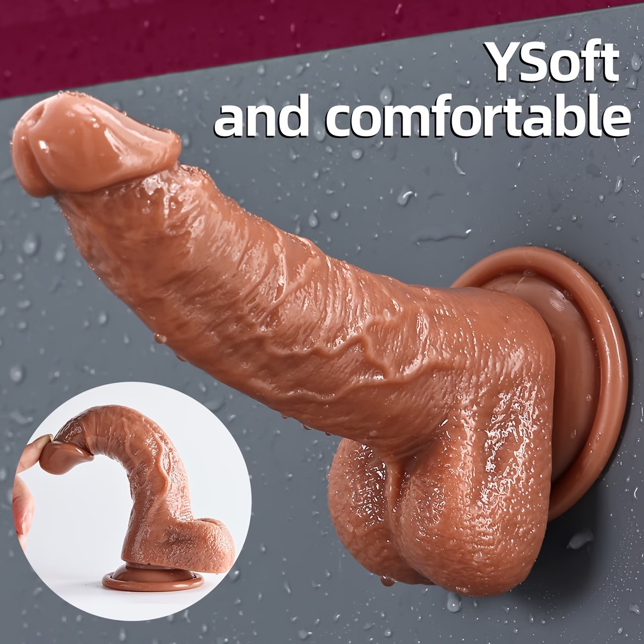 Realistic Suction Cup Dildo with Balls – Soft & Flexible