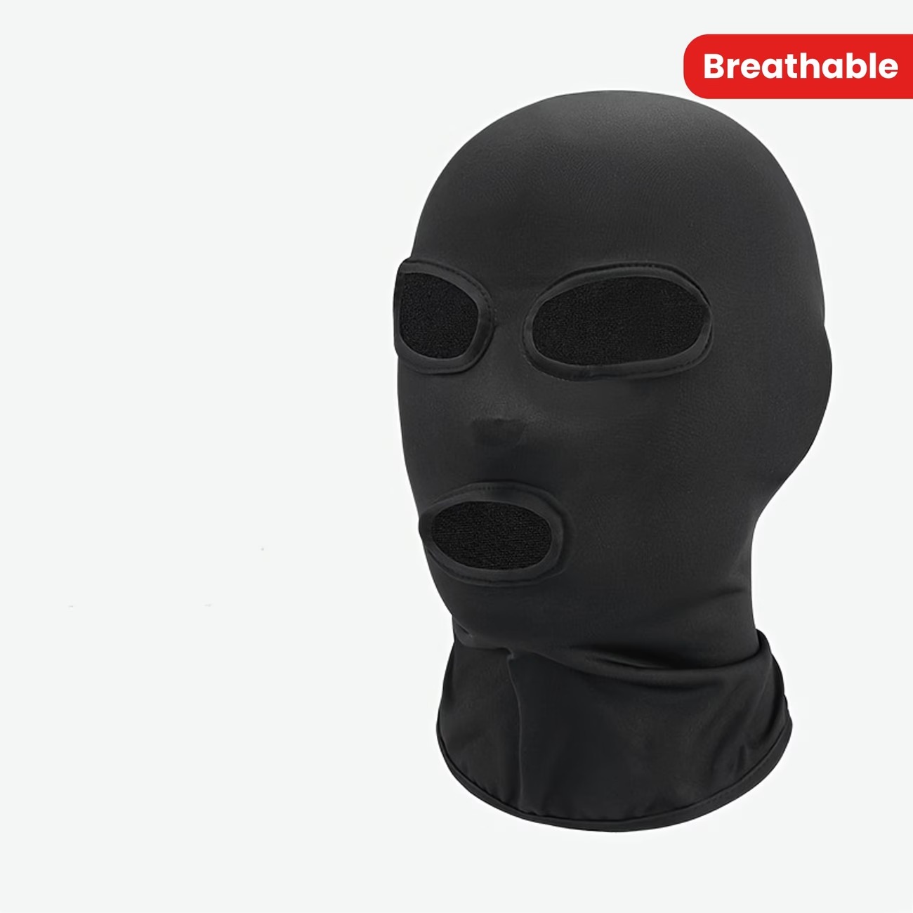 Black Breathable BDSM Hood Mask – Full Head Bondage Mask