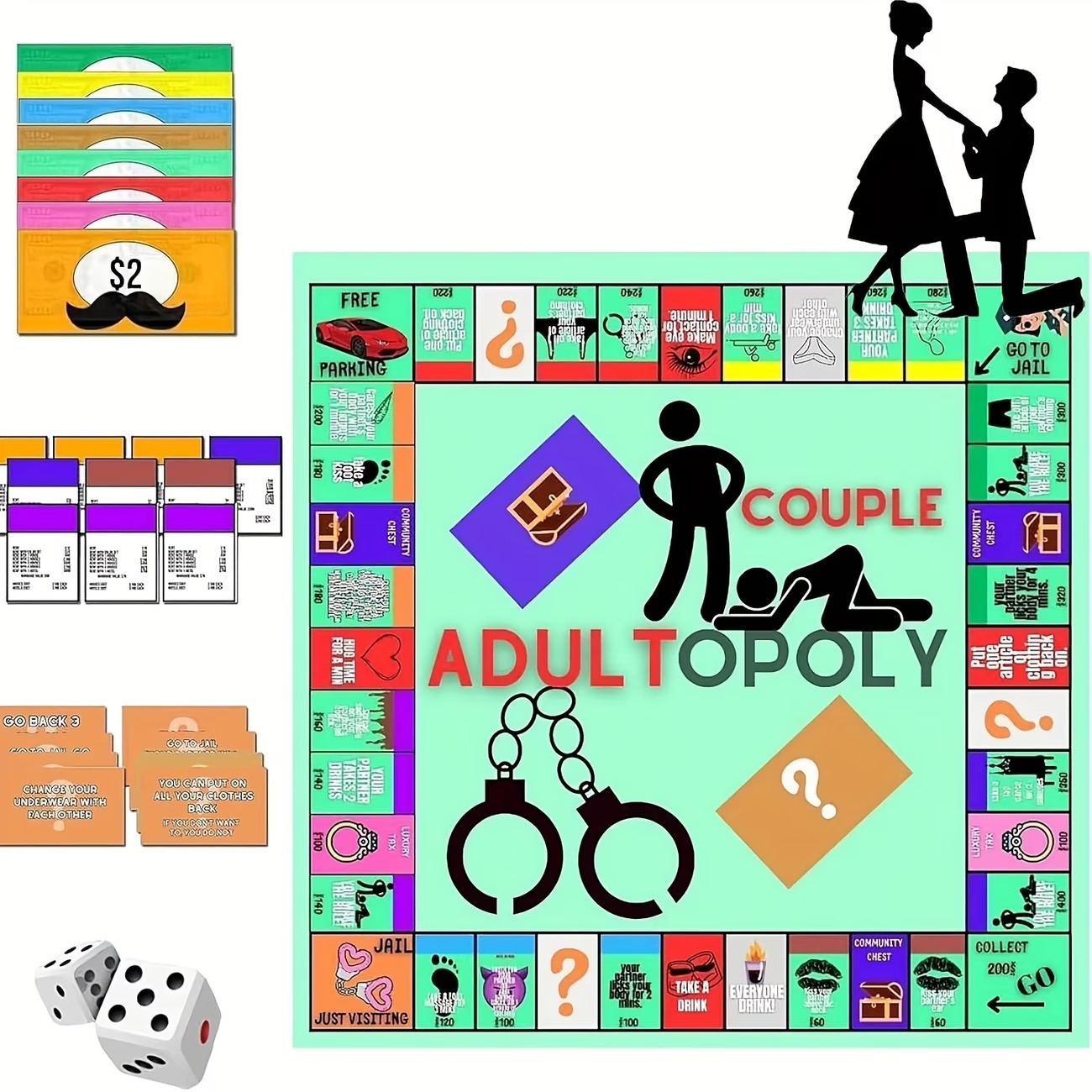 Couple Adult Topoly – Naughty Monopoly Board Game for Couples