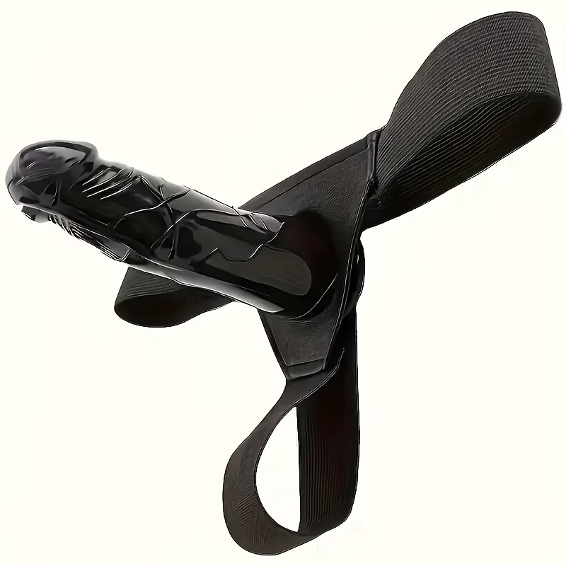 Black Strap-On Harness with Realistic Dildo – Adjustable Pegging Set